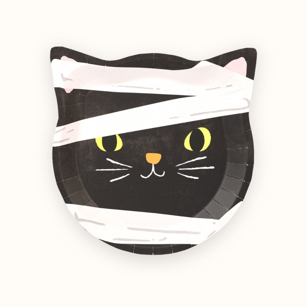Spooky Black Cat Halloween Paper Plates – Pack of 10
