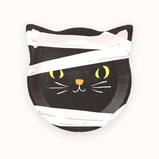 Spooky Black Cat Halloween Paper Plates – Pack of 10