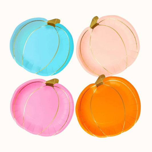 Halloween Pumpkin Paper Plates - 8 Pack